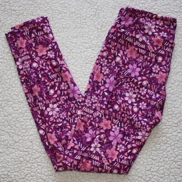 LuLaRoe Pants - SOLD Mercari - Lularoe Pink Floral OS Leggings